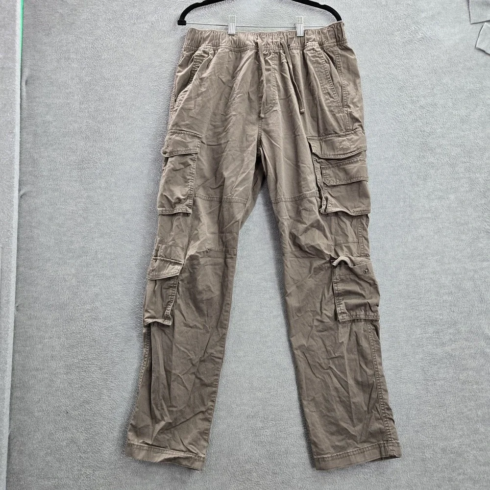 Hollister Men Pants L Brown Slim Straight Epic Flex‎ Cargo Pockets 31